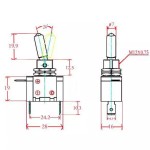 Comutator / Intrerupator metalic auto - ON si OFF, capac plastic rosu